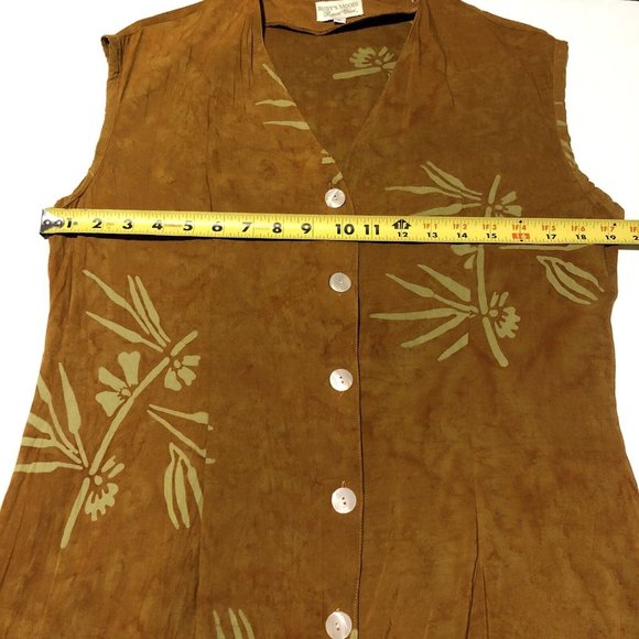 Vintage Rayon Ruby’s Moods Resort Wear Sleeveless button Up Maxi Dress Med/Large - Picture 12 of 14